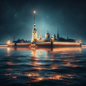 Peter and Paul Fortress View at Night | Photo-realistic Scene