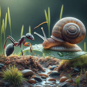 Ant and Snail Interaction in Nature