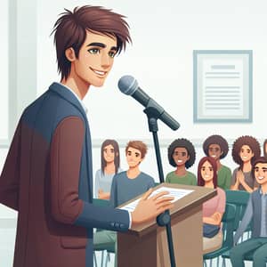 Young Rockstar Speech: Engaging Crowd At Podium