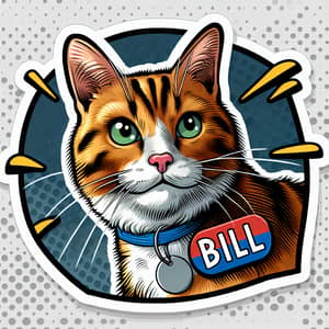 Billcates Comic Sticker - HD Quality Cat Sticker