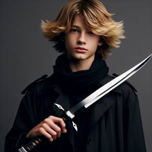 Next-in-line Teenage Boy of a Secret Martial Clan with Golden Hair and Razor-Sharp Blade