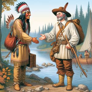 Historical Encounter Between Samoset and European Fisherman