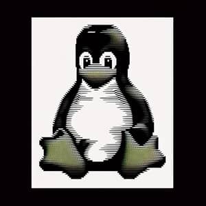 Abstract ASCII Art of Tux the Linux Mascot