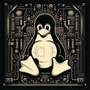 Tux the Penguin: ASCII Art in Steampunk Style