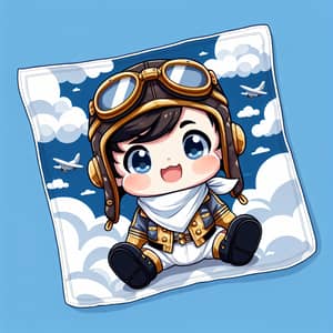 Chibi Style Baby Pilot Cloth Design | Vintage Pilot Uniform