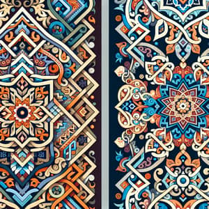 Traditional Kazakh Patterns: Symmetric Geometric Designs