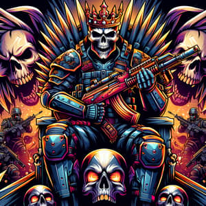 Epic Esports Logo: King Skeleton Soldier Throne