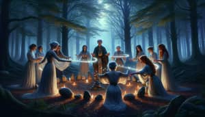 Ethereal Druidic Ritual: Unity in Nature