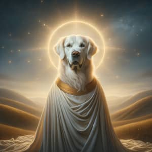 White Golden Retriever as a Patron Saint