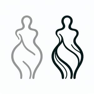 Cartoon Outline of a Curvy Female Figure - Elegance in Simplicity