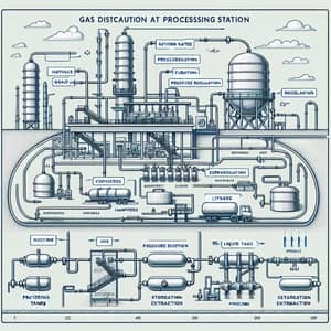 Gas Distribution Process Diagram at Processing Stations