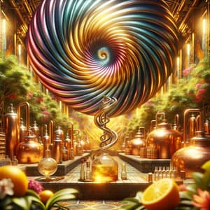 Artisan Distillery Scene: Abundance & Tradition in Surrealism Style