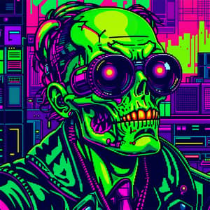 8 Bit Pixel Art: Cyberpunk Toxic Multicolor Design