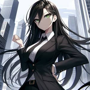 Dynamic Anime Style Character in Elegant Attire | Urban Setting