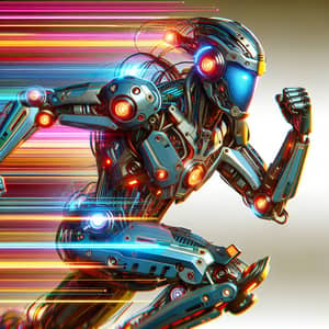 Futuristic Robot Illustration in Action