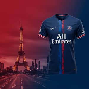 PSG Champions League Fan Jersey – Blue & Red Design