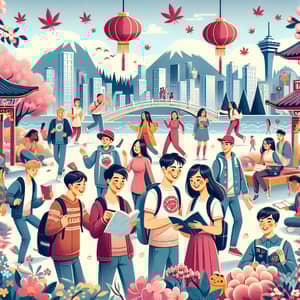 Multinational Students Celebrating Lunar New Year in Vancouver