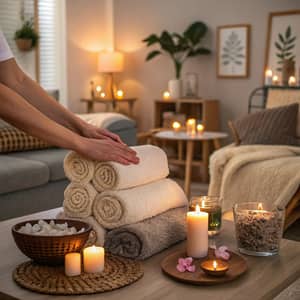 Relaxing Salon Treatment with Cozy Ambiance