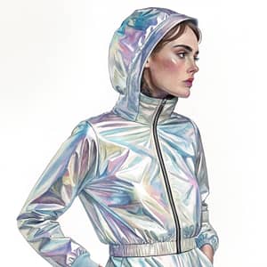 Futuristic Metallic Foil Costume Design