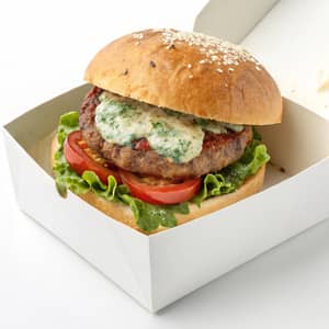 Italian Burger with Moldy Bun in White Box