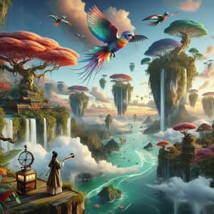 Captivating Scene of Fantastical World with Floating Islands