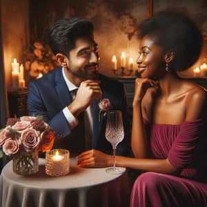 Romantic Conversation Between South Asian Man and Black Woman