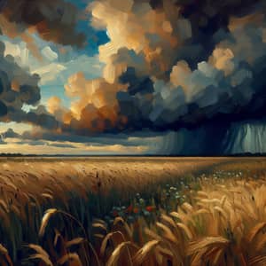 Wheatfield Under Thunderclouds: Inspired by Van Gogh