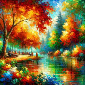 Indian Summer Impressionist Painting | Tranquil Vistas & Vibrant Hues