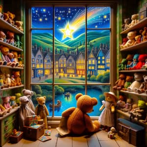 Teddy Bear's Adventure in a Cozy Town