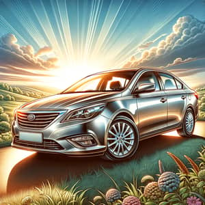 Detailed Illustration of Standard Car | Tranquil Scene