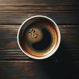 Intense Brew Coffee on Rustic Table