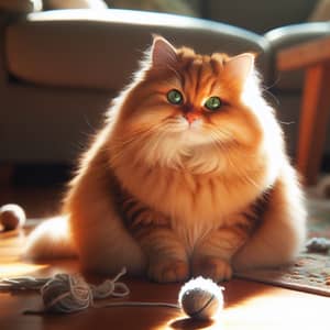 Adorable Ginger Cat Relaxing in Sunlight