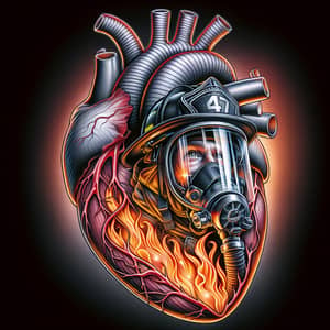 Heart Muscle Fireman Tattoo Design | Symbol of Resilience