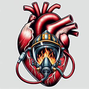 Firefighter Heart Muscle Tattoo Design