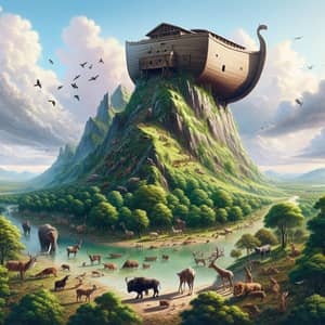 Noah's Ark on Mountain: A Majestic Biblical Tale