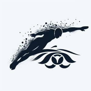 Elite Olympic Swimmer Silhouette Element