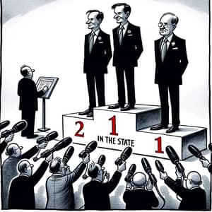 The No.1 in the State - Cartoon Politics on Podium