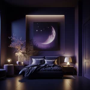 Elegant Purple Night Theme Room Design Ideas