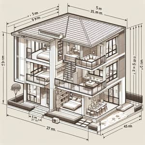 Efficient Two-Story Home Design | 45sqm, 2 Bed, 3 Bath