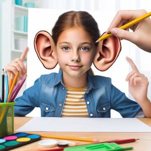 Young Girl with Prominent Ears | Portfolio Artwork