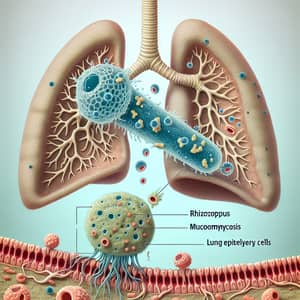 Rhizopus delemar Fungal Pathogen Inside Lung Epithelial Cells