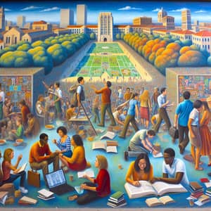 Academic Life Mural at University Campus - Visual Communication