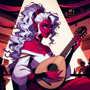 Captivating Tiefling Bard Illustration | Fantasy Art