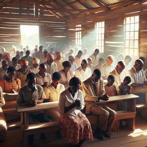 Seventh-day Adventist Church Members Praying in Mozambique