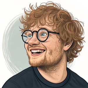 Caricature of Ed Sheeran - Unique Art Style