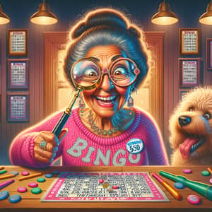 Funny Bingo Player Illustration with a Smile