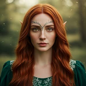 Enchanting Half-Elf Woman with Big Eyes and Hair