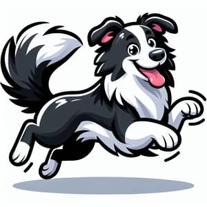 Cute Cartoon Border Collie Playing Design