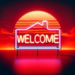 Welcome Neon Sunset | Dreamy Glow in Red Hues
