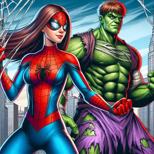 Spider Women and Hulk: Epic Superhero Showdown